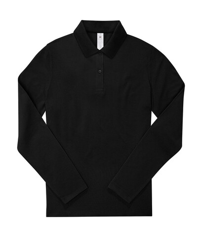 B &amp; C My Polo 180 LSL /Women, Black, M bedrucken, Art.-Nr. 533421014