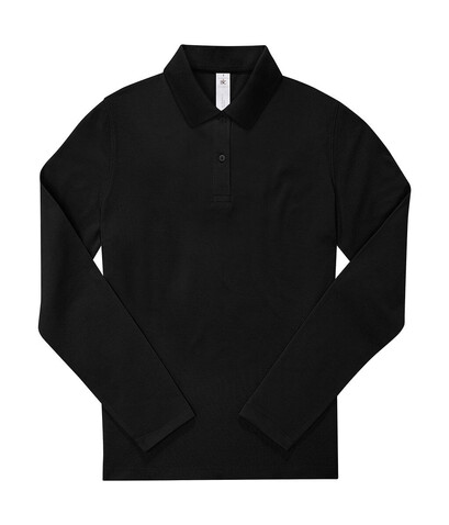 B &amp; C My Polo 210 LSL /Women, Black, S bedrucken, Art.-Nr. 535421013