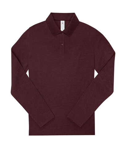 B &amp; C My Polo 210 LSL /Women, Heather Burgundy, L bedrucken, Art.-Nr. 535424525