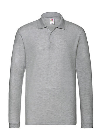 Fruit of the Loom Premium Long Sleeve Polo, Athletic Heather, XL bedrucken, Art.-Nr. 542011246