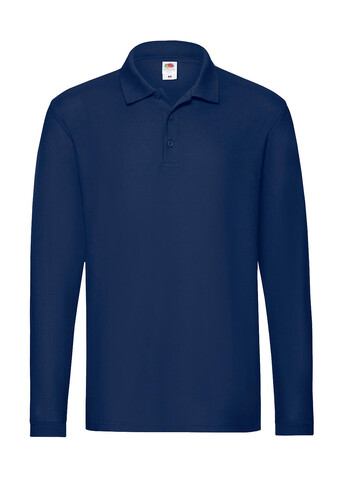 Fruit of the Loom Premium Long Sleeve Polo, Navy, S bedrucken, Art.-Nr. 542012003