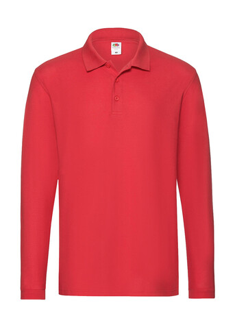 Fruit of the Loom Premium Long Sleeve Polo, Red, M bedrucken, Art.-Nr. 542014004 Fruit of the Loom Premium Long Sleeve Polo, Red, M bedrucken, Art.-Nr. 542014004