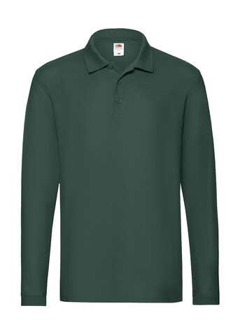 Fruit of the Loom Premium Long Sleeve Polo, Forest Green, M bedrucken, Art.-Nr. 542015414