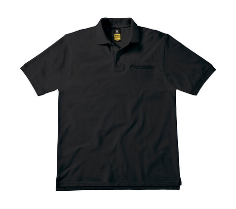 B &amp; C Energy Pro Workwear Pocket Polo, Black, S bedrucken, Art.-Nr. 543421013