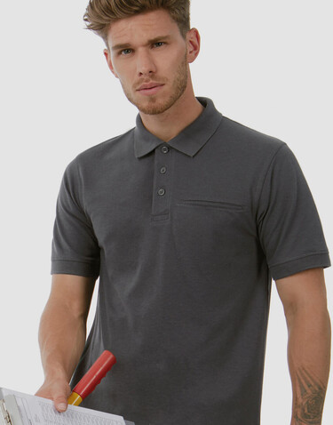 B &amp; C Energy Pro Workwear Pocket Polo, Black, S bedrucken, Art.-Nr. 543421013
