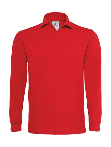 B &amp; C Heavymill LSL Polo, Red, XL bedrucken, Art.-Nr. 565424006