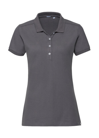 Russell Europe Ladies` Fitted Stretch Polo, Convoy Grey, S bedrucken, Art.-Nr. 566001273