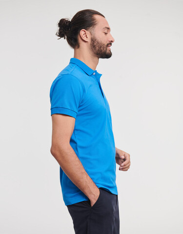 Russell Europe Men`s Fitted Stretch Polo, Azure, S bedrucken, Art.-Nr. 567003163