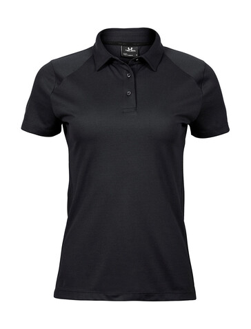 Tee Jays Ladies` Luxury Sport Polo, Black, 2XL bedrucken, Art.-Nr. 571541017