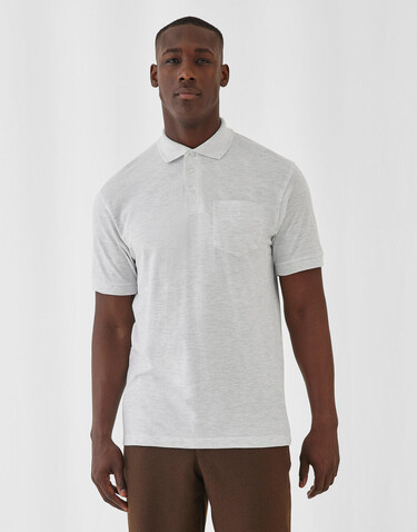 B &amp; C Safran Pocket Polo, White, 2XL bedrucken, Art.-Nr. 574420007