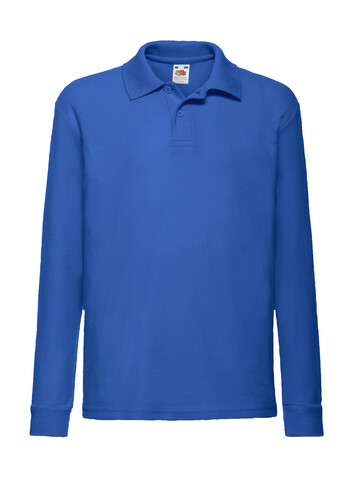 Fruit of the Loom Kids` 65/35 Long Sleeve Polo, White, 104 (3-4) bedrucken, Art.-Nr. 578010003