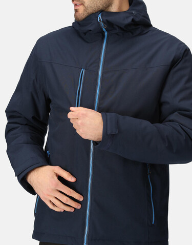 Regatta Navigate Waterproof Jacket, Black/New Royal, S bedrucken, Art.-Nr. 601171493