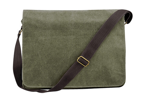 Quadra Vintage Canvas Despatch Bag, Vintage Black, One Size bedrucken, Art.-Nr. 601301120