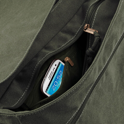 Quadra Vintage Canvas Despatch Bag, Vintage Black, One Size bedrucken, Art.-Nr. 601301120