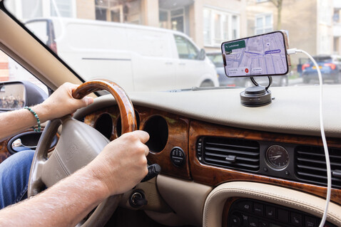 Terra 360 Universal-Handyhalter aus RCS rec. Kunststoff schwarz, grau bedrucken, Art.-Nr. P301.5201