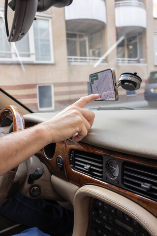 Terra 360 Universal-Handyhalter aus RCS rec. Kunststoff schwarz, grau bedrucken, Art.-Nr. P301.5201