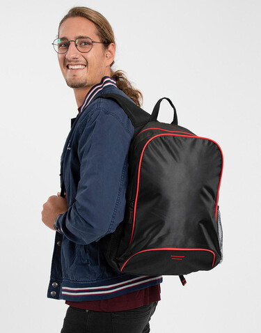 Shugon Osaka Basic Backpack, Black/Red, One Size bedrucken, Art.-Nr. 613381540