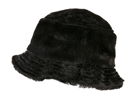Flexfit Fake Fur Bucket Hat, Black, One Size bedrucken, Art.-Nr. 613681010