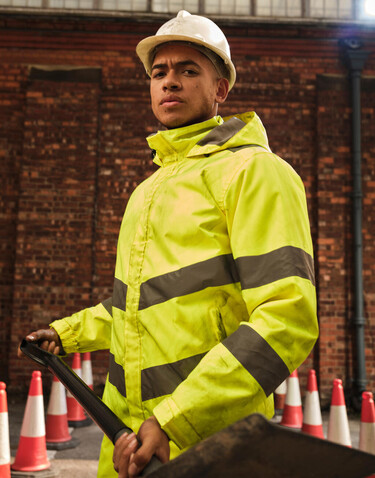 Regatta Pro Hi-Vis Dover Jacket, Yellow, 4XL bedrucken, Art.-Nr. 614176017