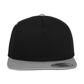 Flexfit Classic 5 Panel Snapback, Black/Silver, One Size bedrucken, Art.-Nr. 614681580