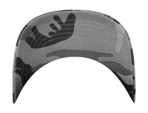 Flexfit Camo Trucker Cap, Dark Camo/Black, One Size bedrucken, Art.-Nr. 615687540