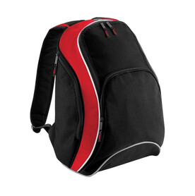 Bag Base Teamwear Backpack, Black/Classic Red/White, One Size bedrucken, Art.-Nr. 617291930