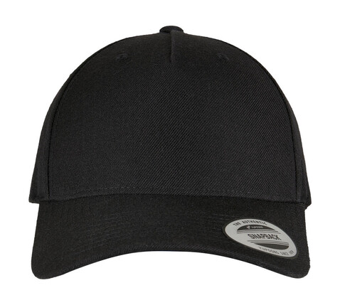 Flexfit 5-Panel Premium Curved Visor Snapback Cap, Black, One Size bedrucken, Art.-Nr. 617681010