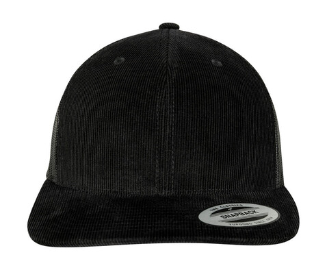 Flexfit Corduroy Retro Trucker, Black, One Size bedrucken, Art.-Nr. 622681010