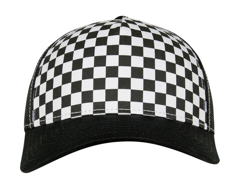 Flexfit Checkerboard Retro Trucker, Black/White, One Size bedrucken, Art.-Nr. 624681500