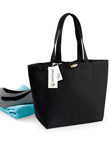 Westford Mill EarthAware™ Organic Marina Tote, Black, One Size bedrucken, Art.-Nr. 626281010