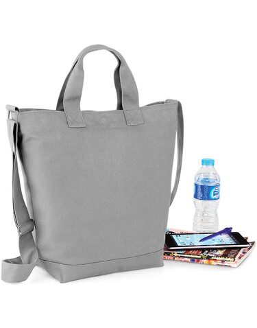 Bag Base Canvas Day Bag, Light Grey, One Size bedrucken, Art.-Nr. 626291380