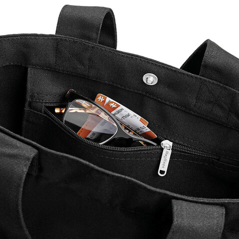 Bag Base Canvas Day Bag, Black, One Size bedrucken, Art.-Nr. 626291010