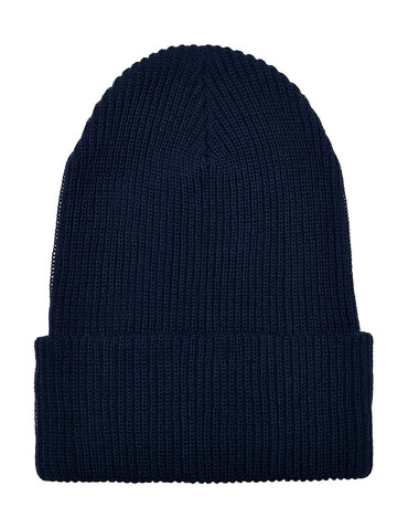 Flexfit Recycled Yarn Ribbed Knit Beanie, Navy, One Size bedrucken, Art.-Nr. 628682000