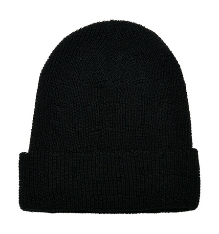 Flexfit Recycled Yarn Waffle Knit Beanie, Black, One Size bedrucken, Art.-Nr. 629681010