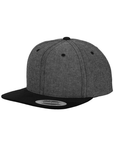 Flexfit Chambray-Suede Snapback, Black/Black, One Size bedrucken, Art.-Nr. 638681510
