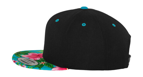 Flexfit Hawaiian Snapback, Black/Aqua, One Size bedrucken, Art.-Nr. 639681430