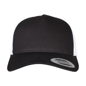Flexfit 5-Panel Retro Trucker 2-Tone Cap, Black/White, One Size bedrucken, Art.-Nr. 649681500