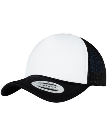 Flexfit Foam Trucker Cap Curved Visor, Black/White/Black, One Size bedrucken, Art.-Nr. 651681800 Flexfit Foam Trucker Cap Curved Visor, Black/White/Black, One Size bedrucken, Art.-Nr. 651681800