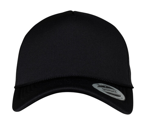 Flexfit Foam Trucker Cap Curved Visor, Black/Black/Black, One Size bedrucken, Art.-Nr. 651681810