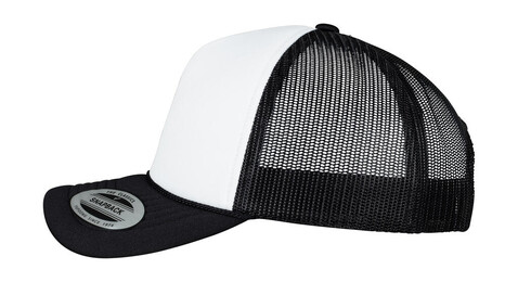 Flexfit Foam Trucker Cap Curved Visor, Black/Black/Black, One Size bedrucken, Art.-Nr. 651681810