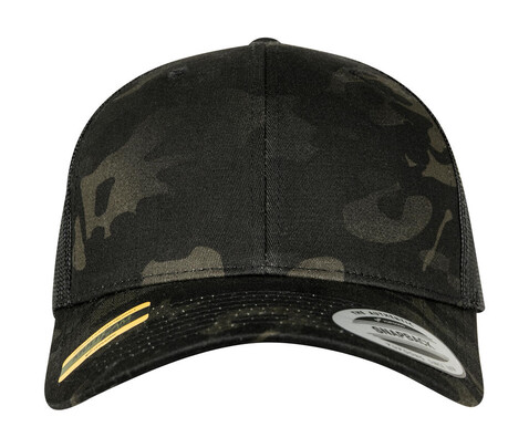 Flexfit Retro Trucker Multicam®, Multicam Black, One Size bedrucken, Art.-Nr. 661681110