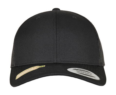 Flexfit Trucker Recycled Polyester Fabric Cap, Black, One Size bedrucken, Art.-Nr. 662681010