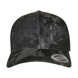 Flexfit Classics® Veil Camo™ Retro Trucker Cap, Poseidon Black, One Size bedrucken, Art.-Nr. 664681020