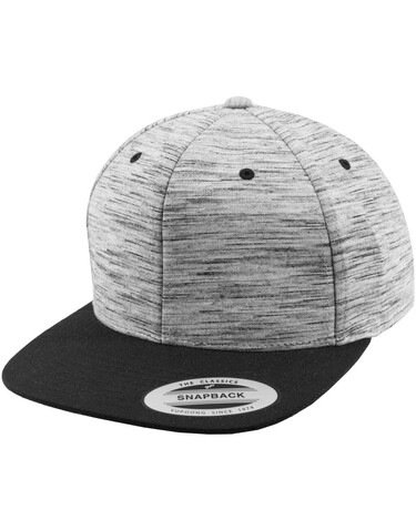 Flexfit Stripes Melange Crown Snapback, Black/Grey, One Size bedrucken, Art.-Nr. 670681600