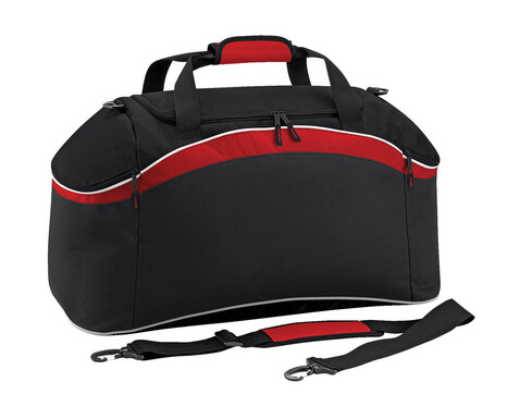 Bag Base Teamwear Holdall, Black/Classic Red/White, One Size bedrucken, Art.-Nr. 672291930