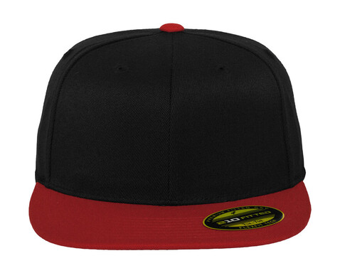 Flexfit Premium 210 Fitted 2-Tone, Black/Red, S/M bedrucken, Art.-Nr. 672681541