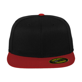 Flexfit Premium 210 Fitted 2-Tone, Black/Red, S/M bedrucken, Art.-Nr. 672681541