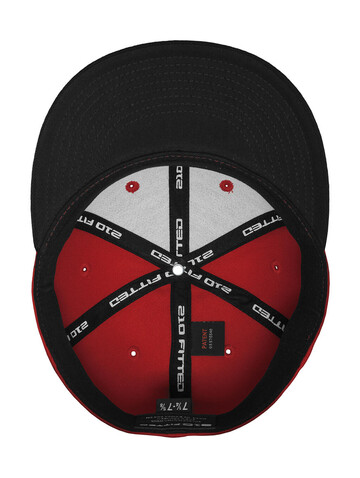Flexfit Premium 210 Fitted 2-Tone, Black/Red, S/M bedrucken, Art.-Nr. 672681541