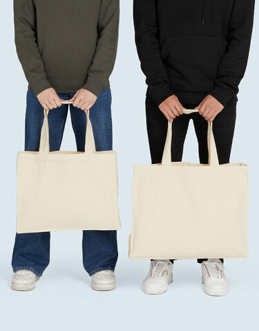 SG ACCESSORIES - BAGS Canvas Wide Shopper with Fold LH, Dark Blue, L (42x32x12cm) bedrucken, Art.-Nr. 675572011