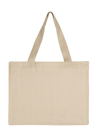 SG ACCESSORIES - BAGS Canvas Wide Shopper with Fold LH, Natural, XL (49x39x12cm) bedrucken, Art.-Nr. 675570082